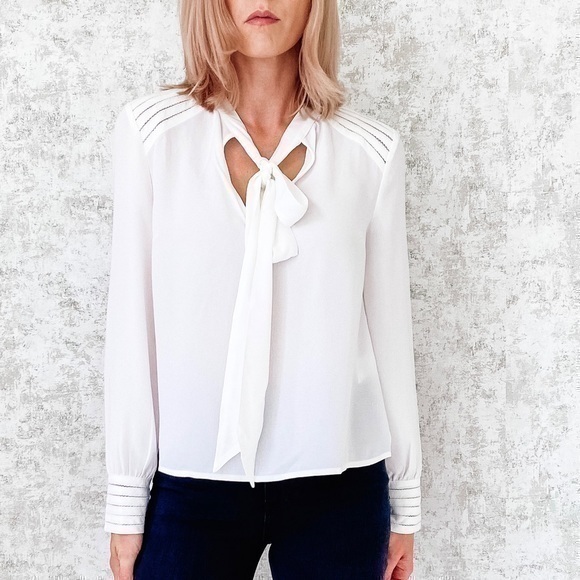 Foxiedox Tie Neck Top - Picture 1 of 8